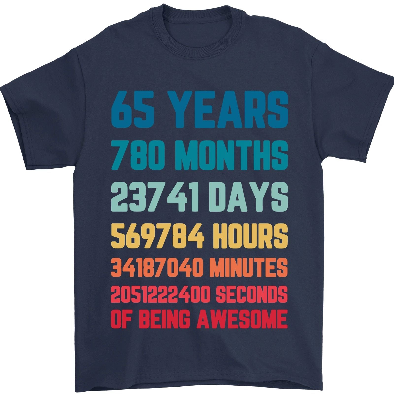 65th Birthday 65 Year Old Mens T-Shirt 100% Cotton