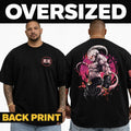 Men’s Oversized Anime Back Print TShirt Japanese Streetwear Graphic Cotton Tee