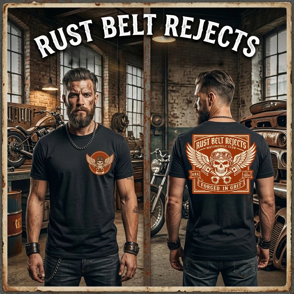 Rust Belt Rejects Streetwear Tee - Vintage Detroit Motorcycle Club Style Shirt