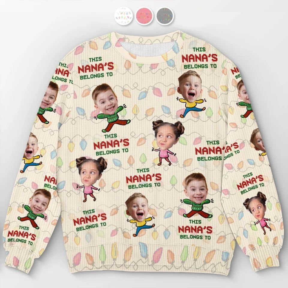 Custom Photo A Funny Sweatshirt Makes Family Gatherings More Fun - Family Personalized Custom Ugly Sweatshirt - Unisex Wool Jumper - Christmas Gift For Grandma