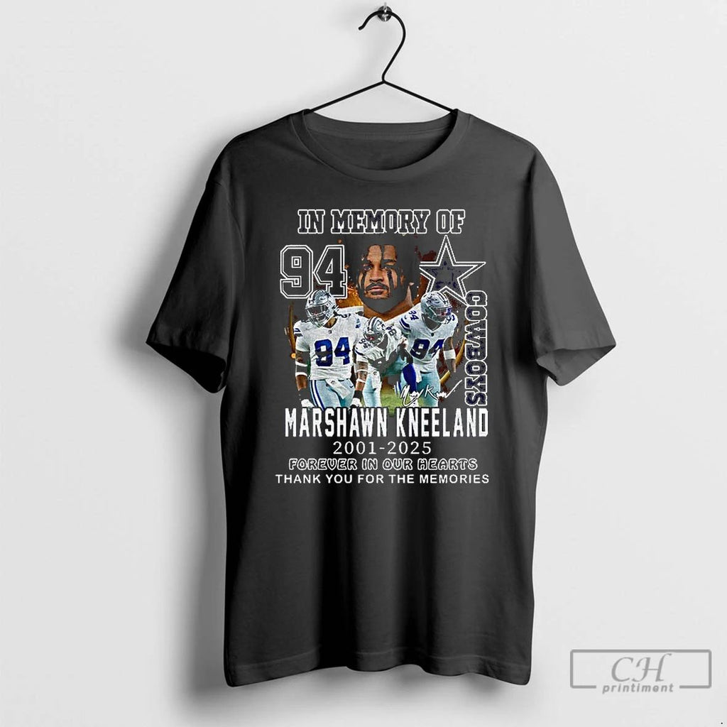 Premium Dallas Cowboys In Memory Of Marshawn Kneeland Memories 2001 2025 T Shirts