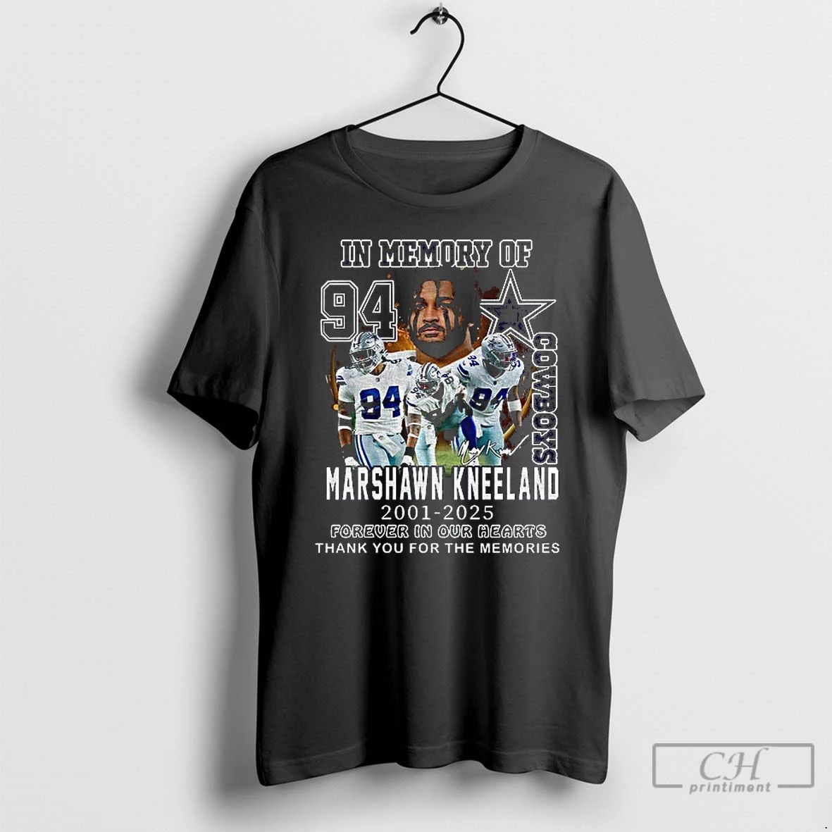 Premium Dallas Cowboys In Memory Of Marshawn Kneeland Memories 2001 2025 T Shirts