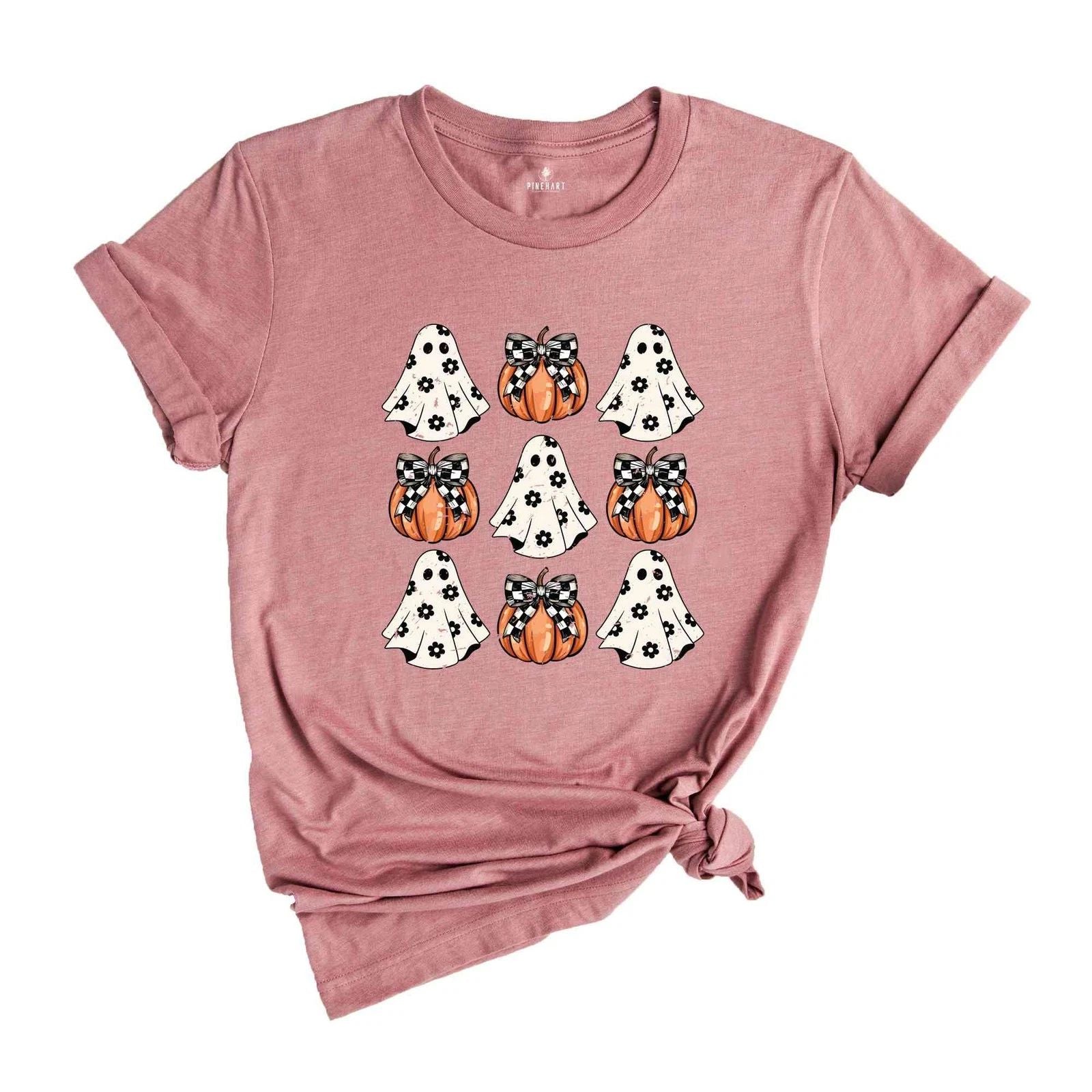 Halloween Ghost Shirt, Pumpkin Shirt, Halloween Pumpkin, Spooky Vibes Shirt, Cut
