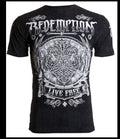 ARCHAIC by AFFLICTION Black SHIELDED Short Sleeve Slim Fit Y2K T-shirt NWT
