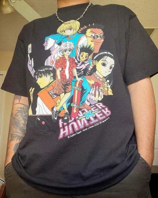 Hunter X Hunter Anime Manga black T shirt 90s Rare design Unisex S-5XL