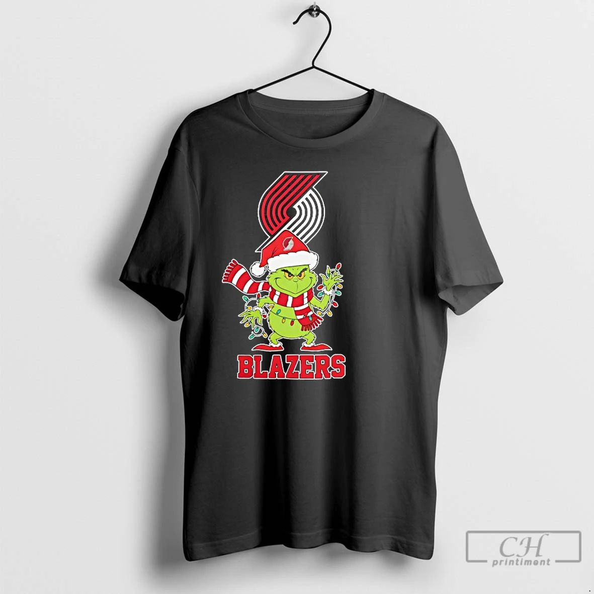 Classic Portland Trail Blazers Christmas Grinch Santa Holiday T Shirts