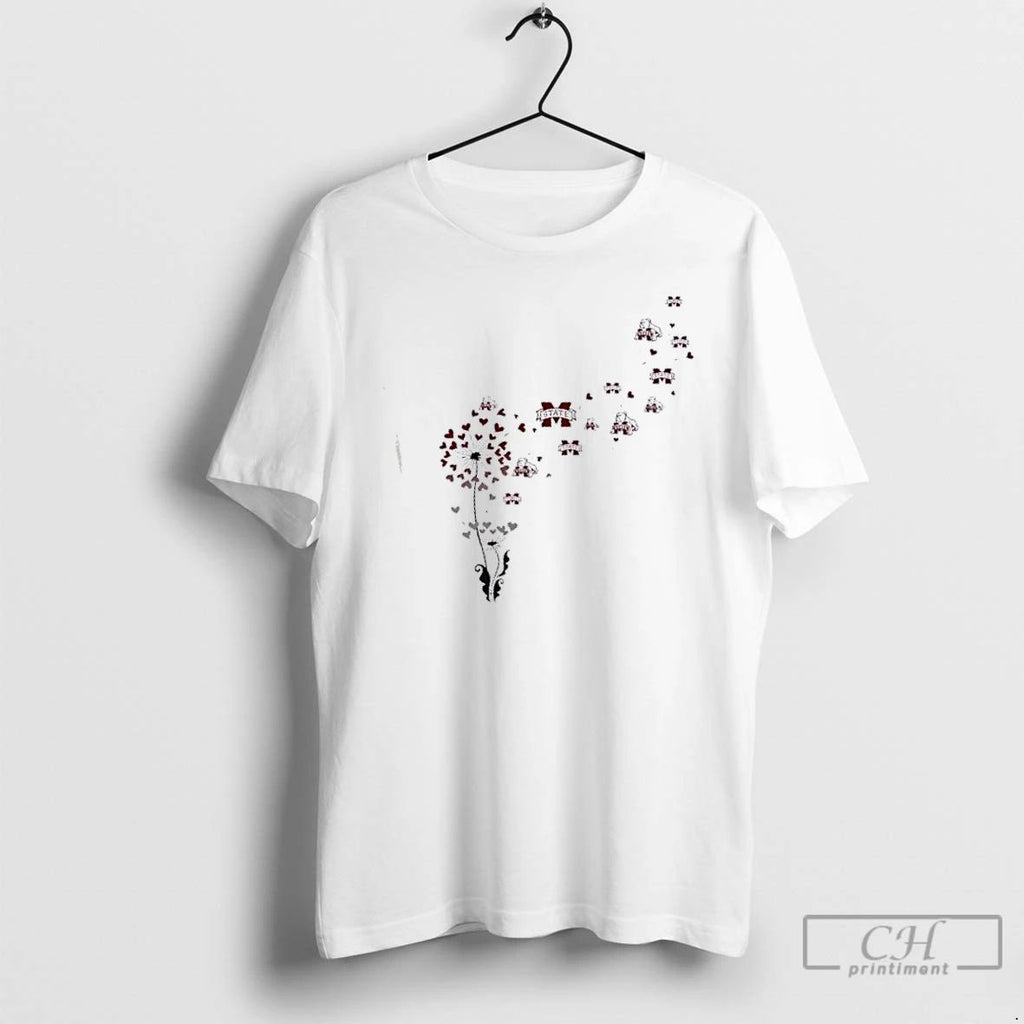 Classic Dandelion Flower Mississippi State Bulldogs Football Logo T Shirts