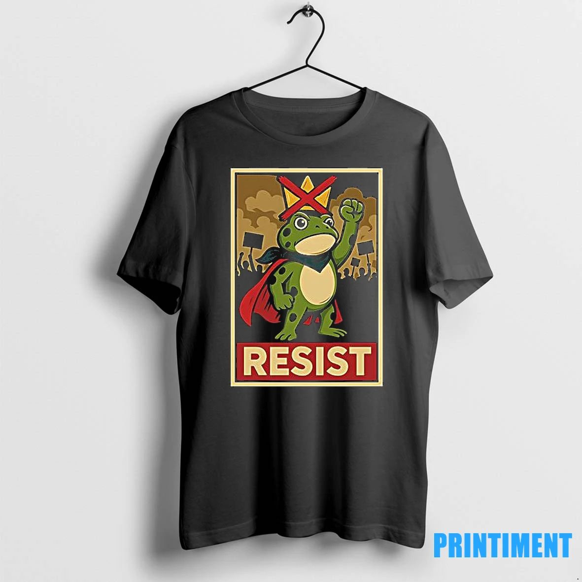 Portland Frog Hop Protest Resist Frog No Kings Toad Sunset Tshirts Sweater