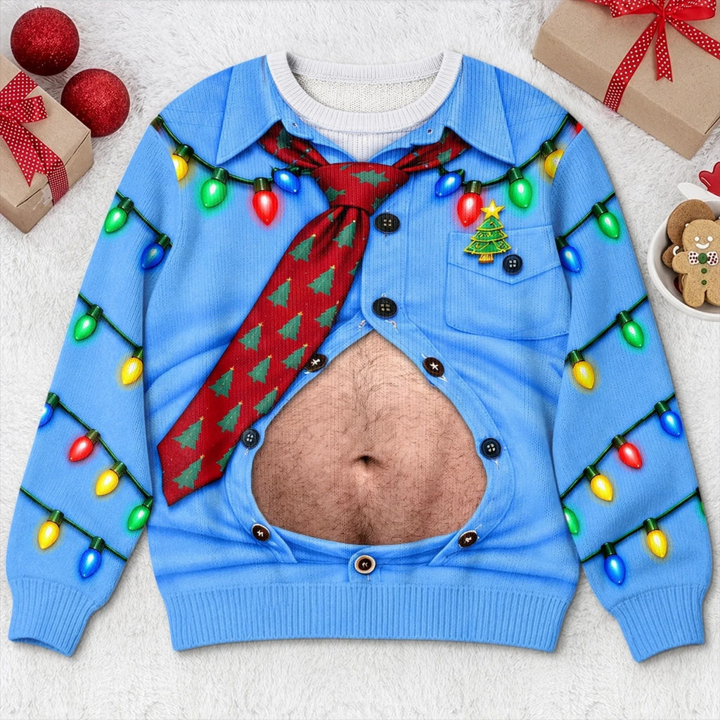 Custom Funny Ugly Sweatshirt - Personalized Christmas Birthday Gifts For Husband, Son, Grandson, Brother, Grandpa, Dad, Yourself - Dressed Up And Ready To Party