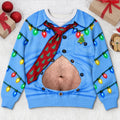 Custom Funny Ugly Sweatshirt - Personalized Christmas Birthday Gifts For Husband, Son, Grandson, Brother, Grandpa, Dad, Yourself - Dressed Up And Ready To Party