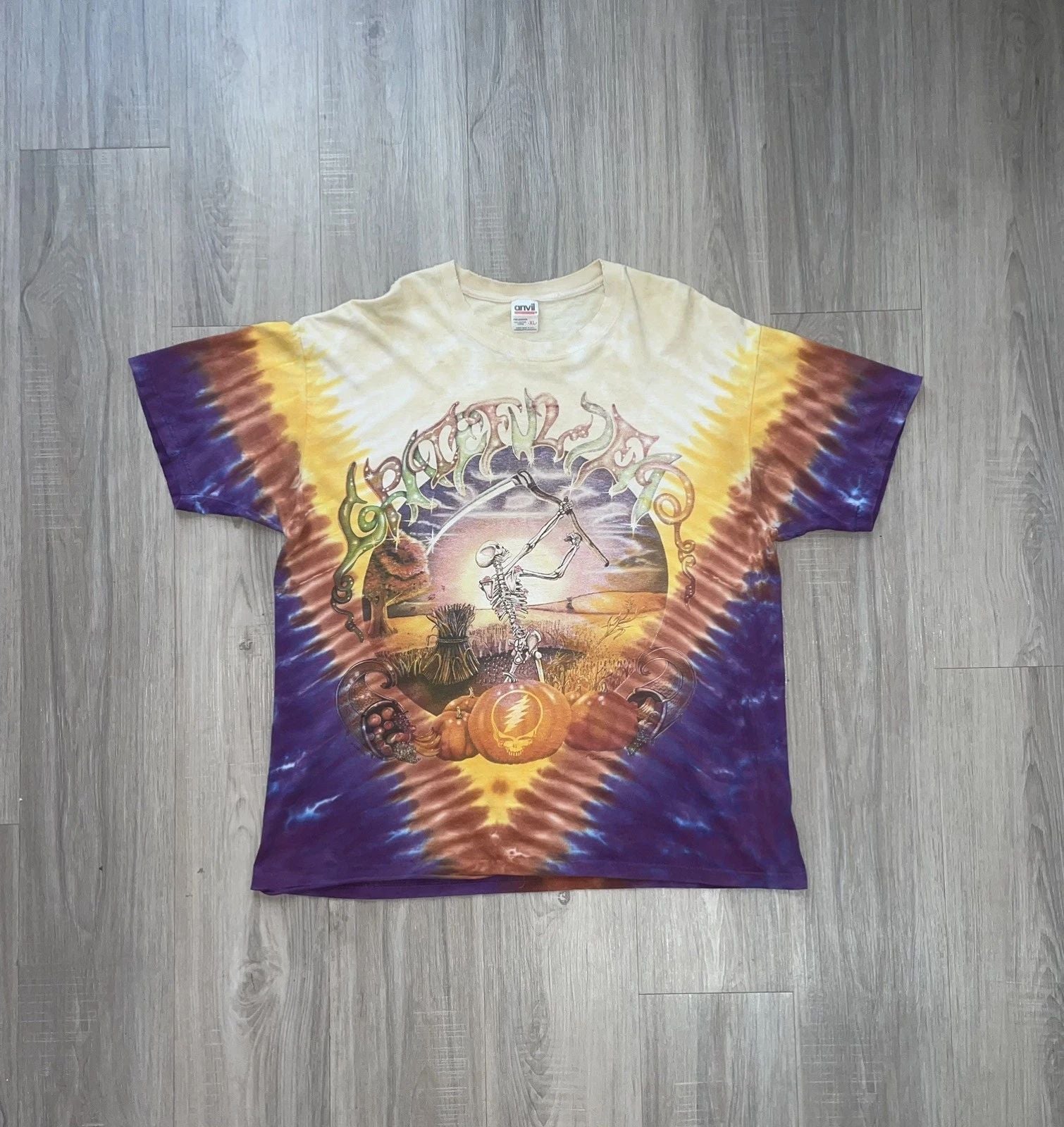 Vintage Grateful Dead 1994 Fall Tour Pumpkin Band Tee Shirt Men’s XL Anvil Rock