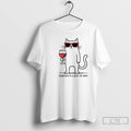 Classic Cool Cat Happiness Is A Glass Of Wine T Shirts