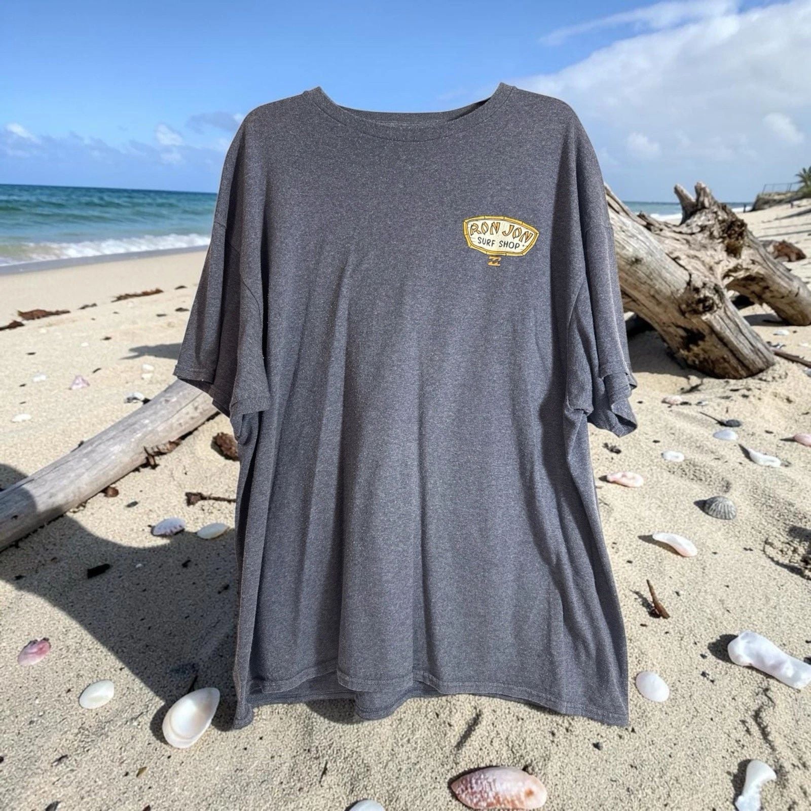 Ron Jon Surf Shop Graphic T-Shirt Men's Size XL Blue Surf Beach