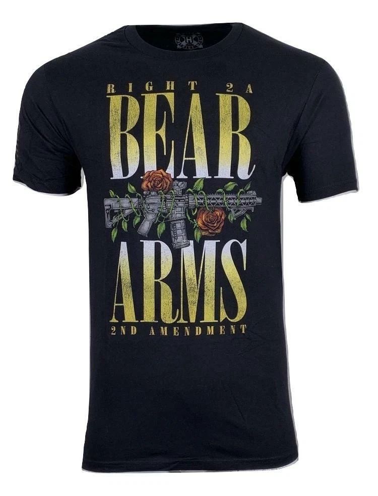 Howitzer Style Men's T-Shirt BEAR ARMS Black Military Grunt S M L XL 2XL 3XL