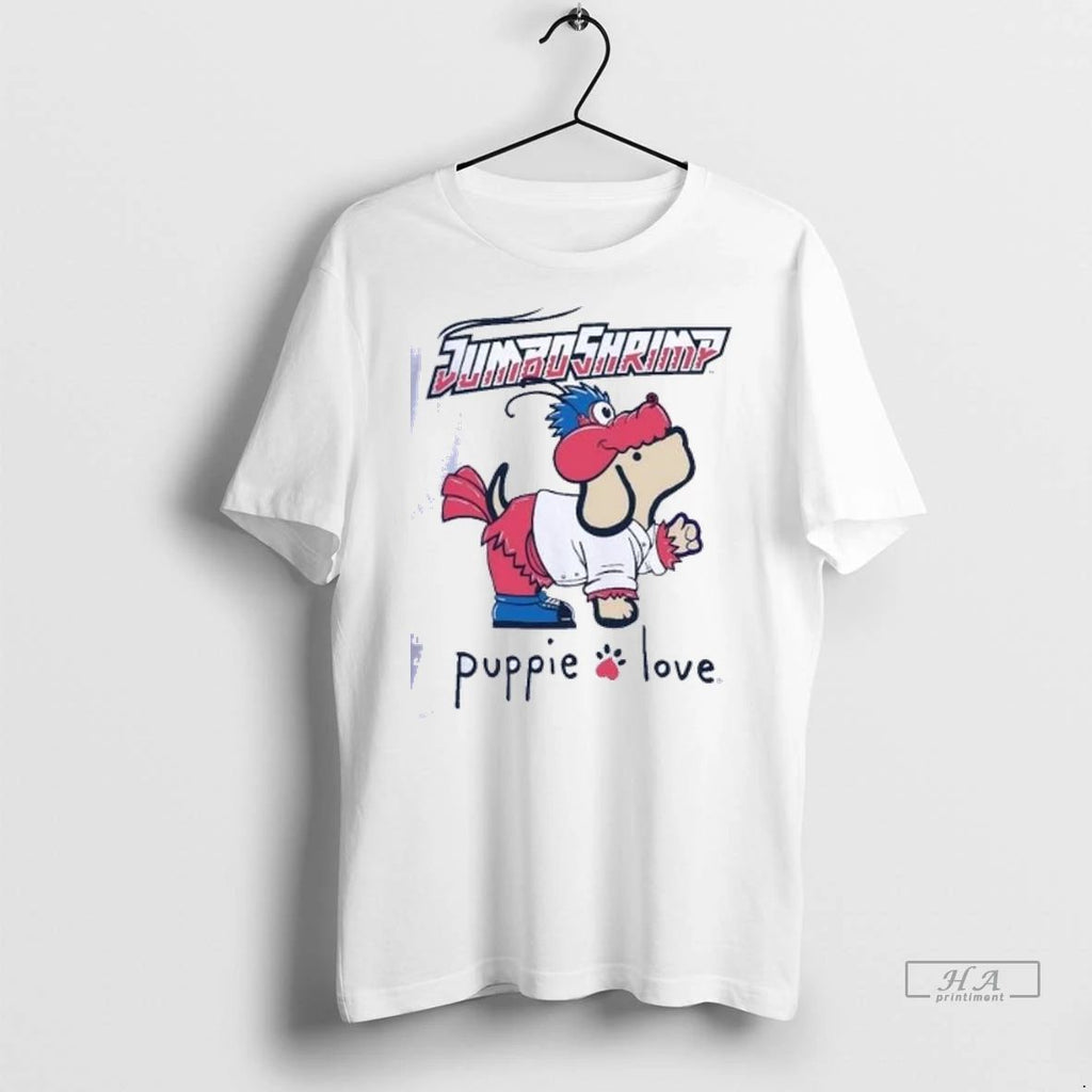 Officials Trendy Jacksonville Jumbo Shrimp Puppie Love Sky Mascot Shirt Sweater