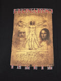 Leonardo Da Vinci Vitruvian Men's Graphic T-Shirt Black Size Small