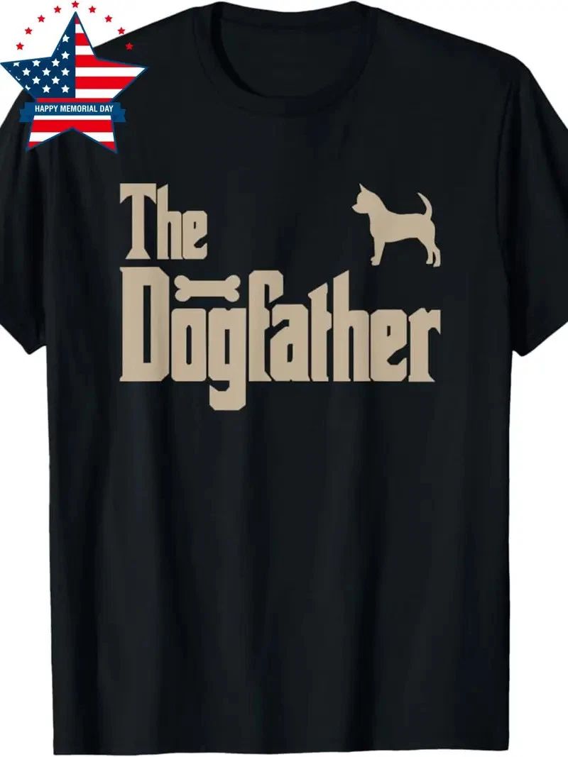 100% Made in USA, 180g Mens Chihuahua Dog Lover Gifts The Dogfather Men Tee Shir