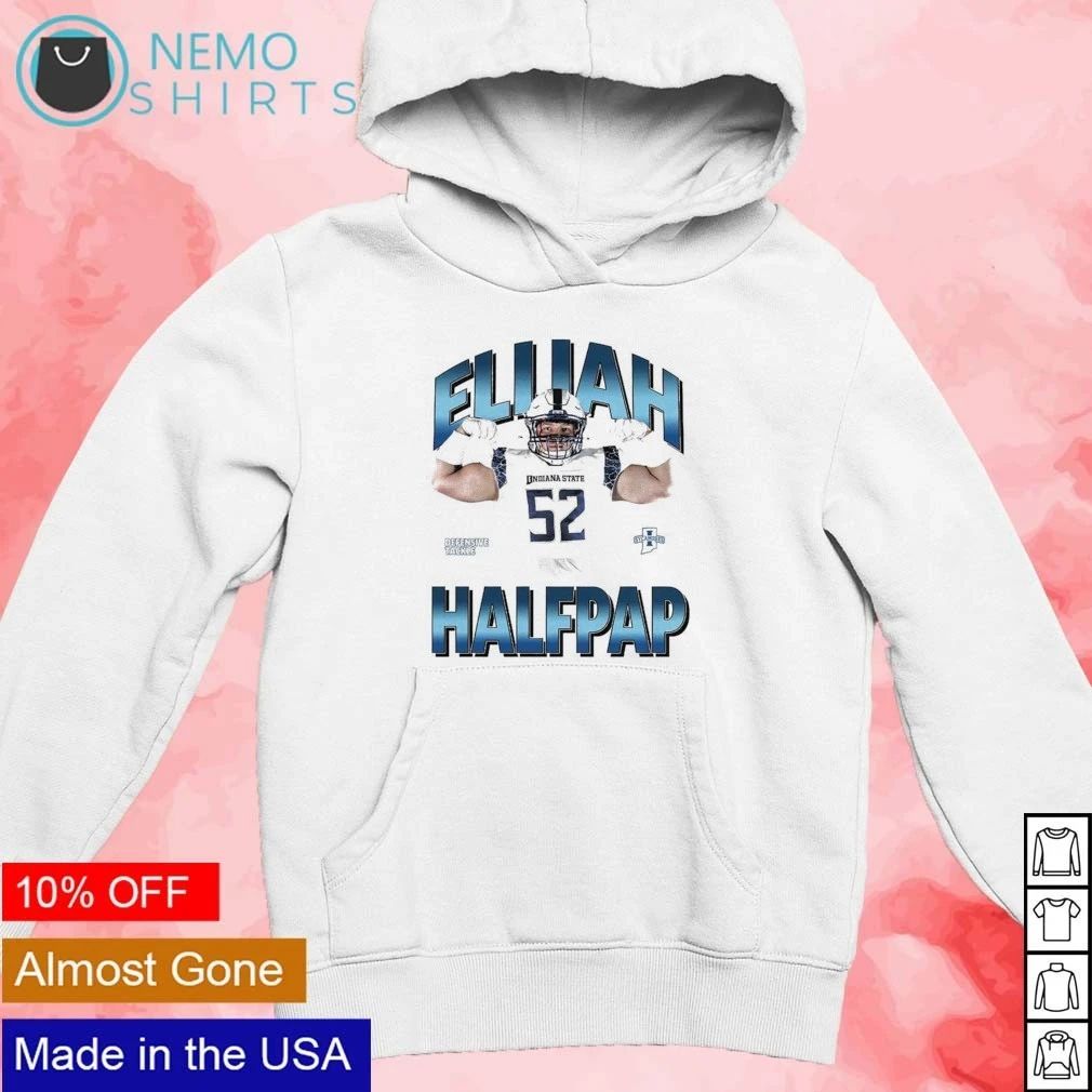 Elijah Halfpap Retro Indiana State Sycamores No 52 Defensive Tackle shirt