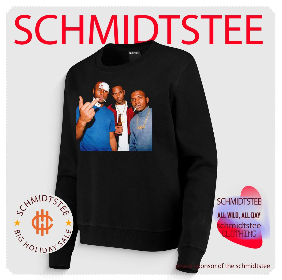 Paid in Full Mitchell Wood Harris Mekhi Phifer and Kevin Carroll middle finger smoking and beer shirt
