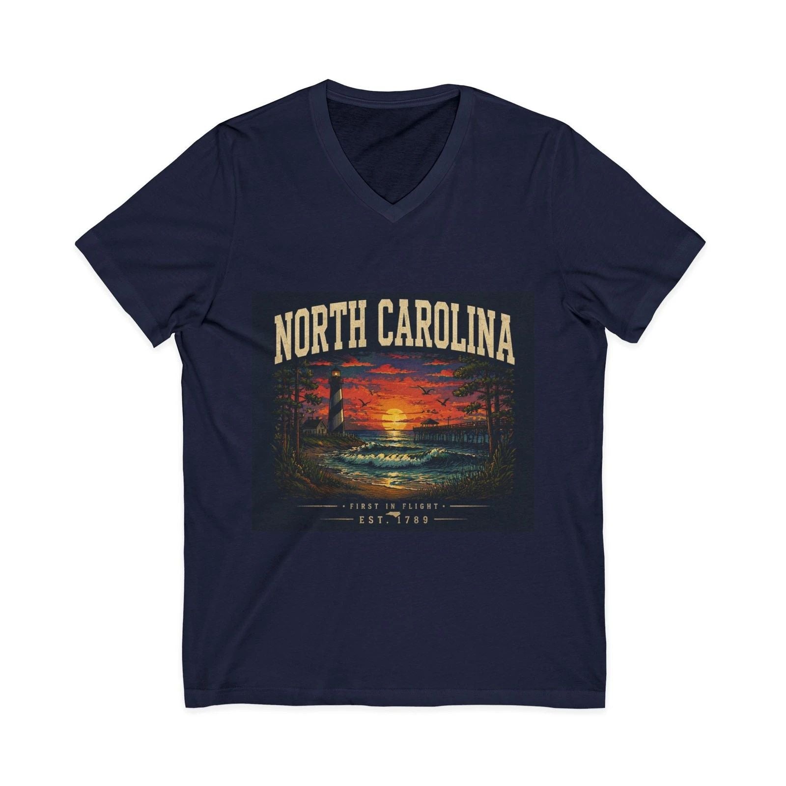 Unisex Jersey Short Sleeve V-Neck Tee