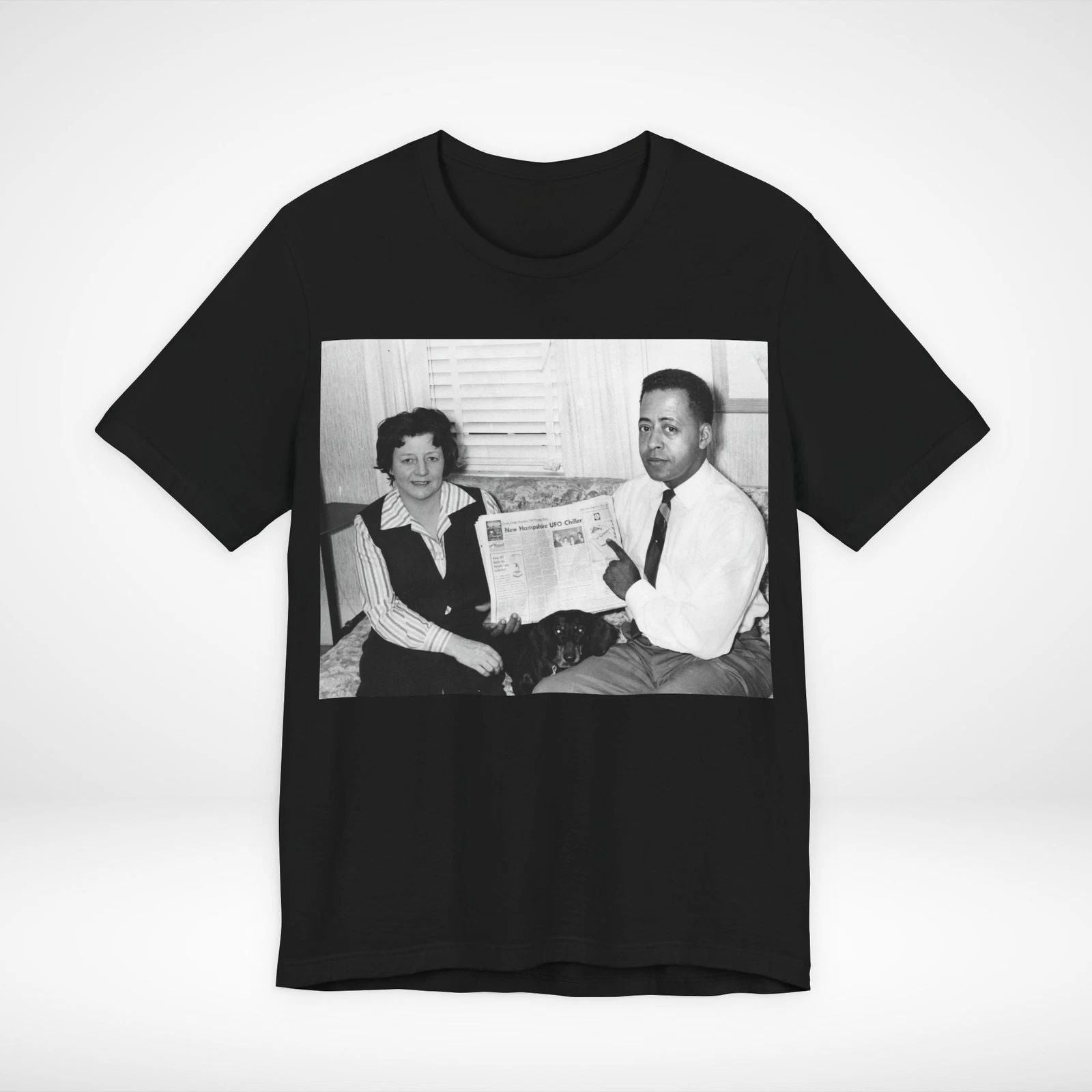 Barney Betty Hill UFO UAP Alien Case Graphic Tee Black S-5XL