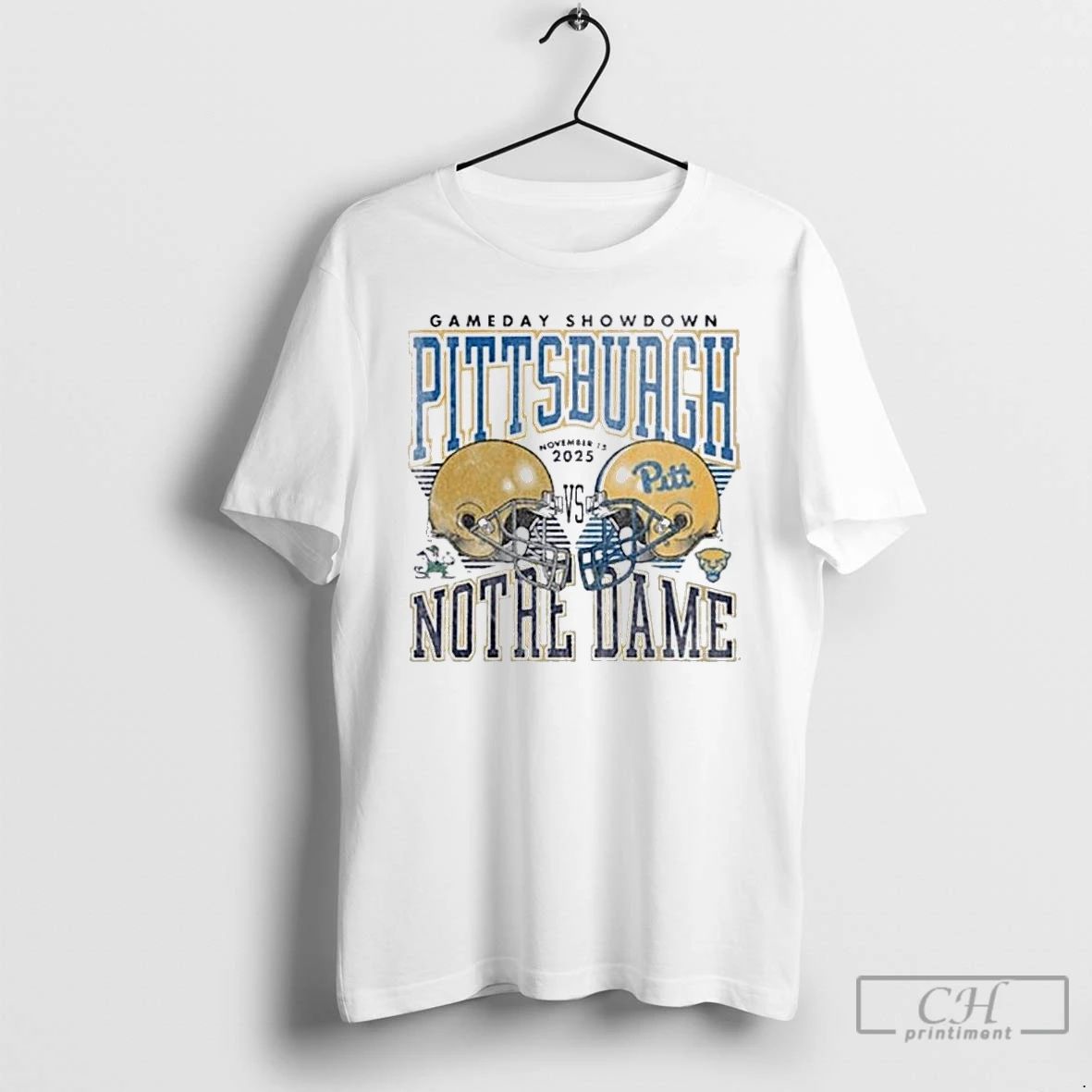 Premium Gameday Showdown 2025 Pittsburgh Vs Notre Dame Matchup T Shirts
