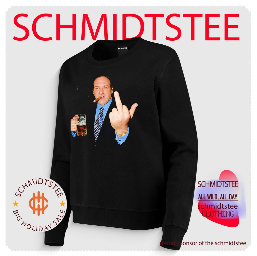 James Gandolfini as Tony Soprano from The Sopranos middle finger smoking and beer shirt
