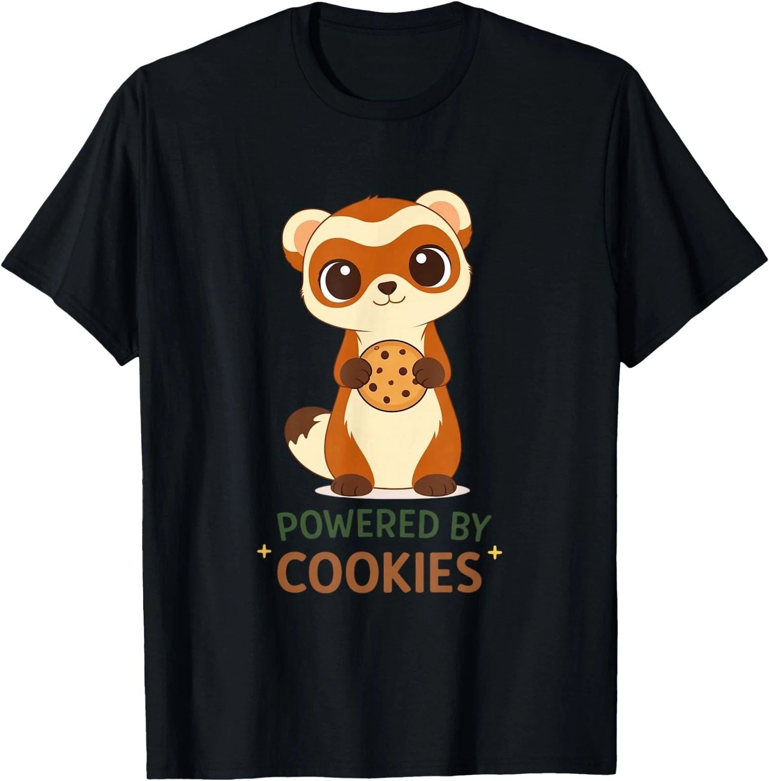 Cute Ferret Holding Cookie T-Shirt for Cookie Lovers T-Shirt