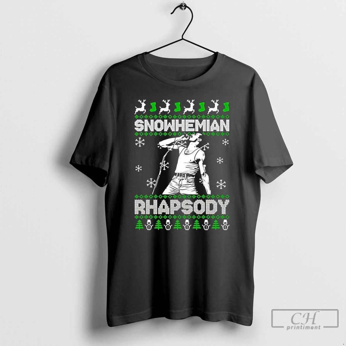 Classic Freddie Mercury Snowhemian Rhapsody Ugly Christmas T Shirts