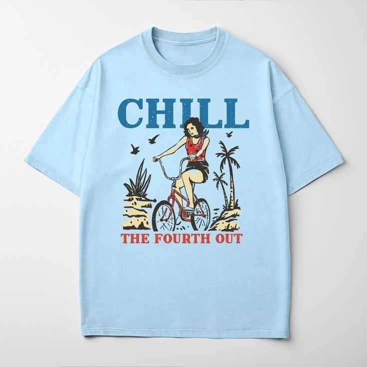 Chill Beach Bicycle Summer Vintage Graphic Aesthetic T-shirt