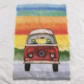 NWOT Serengetee Long Sleeve T-Shirt Rainbow  Surf Bus Men’s Size Medium White