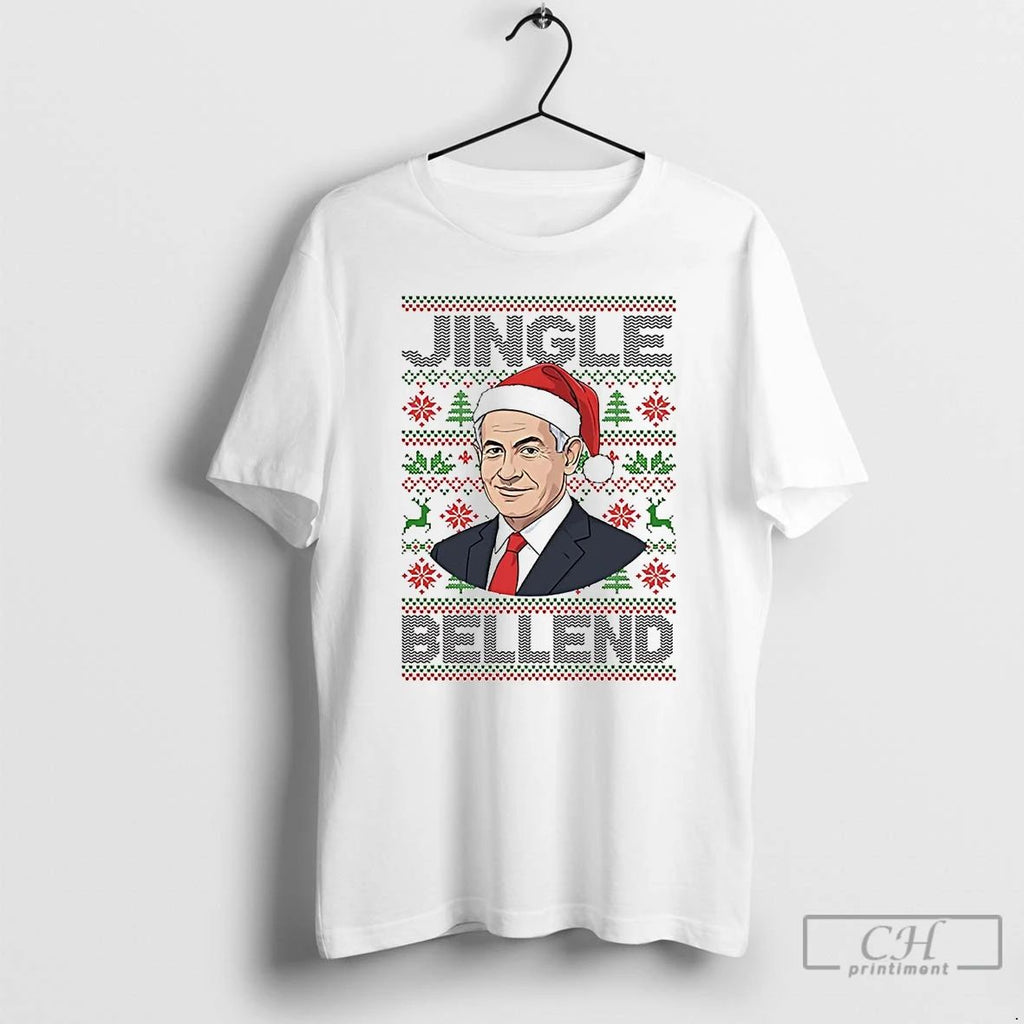 Classic Benjamin Netanyahu Jingle Bell End Ugly Christmas T Shirts