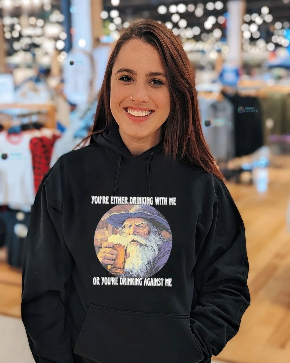 Wizard you’re either drinking with me or you’re drinking against me shirt
