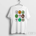 Premium Halloween Building Brick Head Pumpkin Ghost Zombie T Shirts