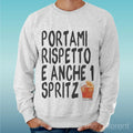 Felpa Man Light Sweater Light Grey " Portami Rispetto And One Spritzer "