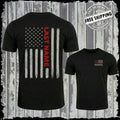 Custom Last Name Thin Red Line Firefighter Vertical Flag T-Shirt Men
