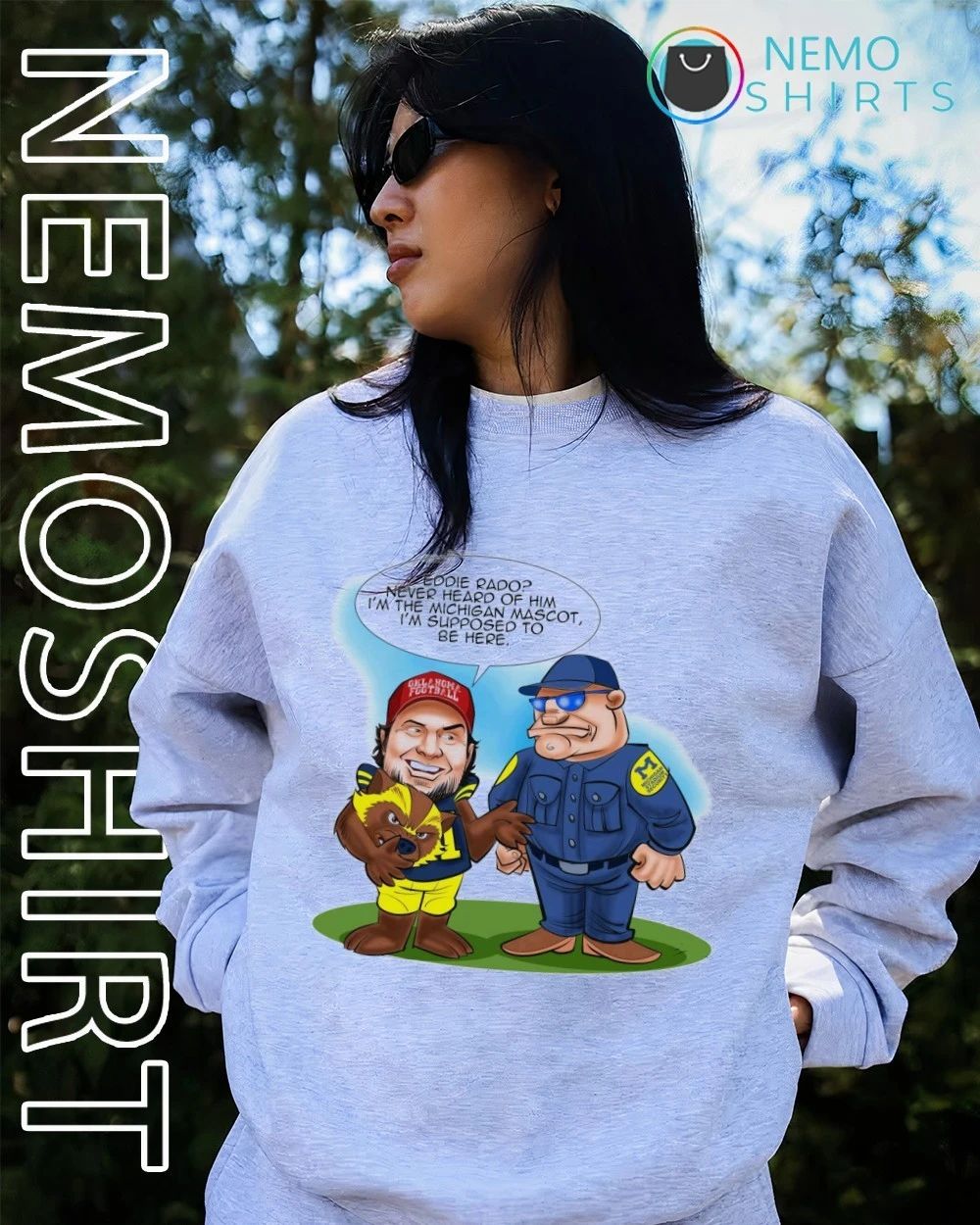 Michigan Mascot vs Oklahoma Football Eddie Rado Cartoon shirt