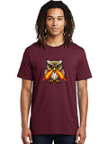 Flaming-Owl Mens Graphic Tee, 100% Cotton, Casual Summer Wear