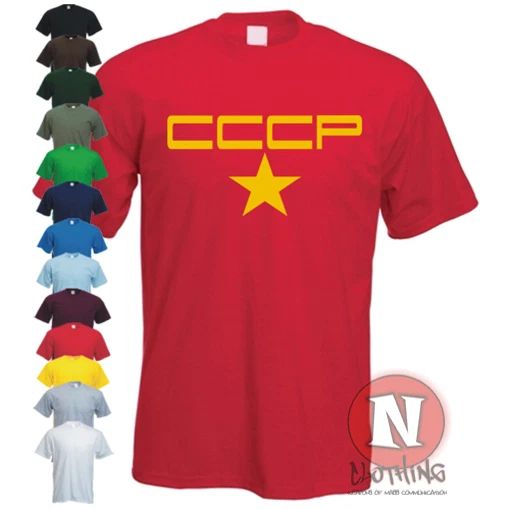 T-Shirt CCCP Style Rétro Logo Communiste Russe Guerre Froide Russie Moscou