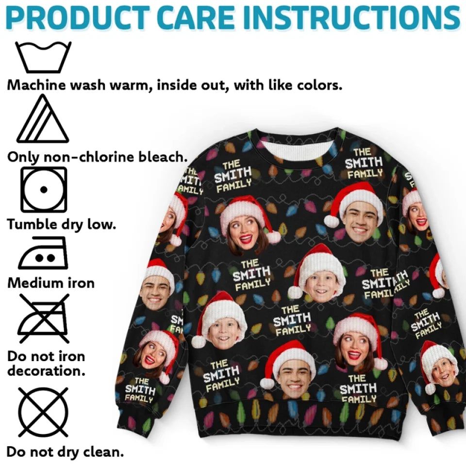 Christmas Is A Time To Gather With Family - Family Personalized Custom Ugly Sweatshirt - Unisex Wool Jumper - Christmas Gift For Family