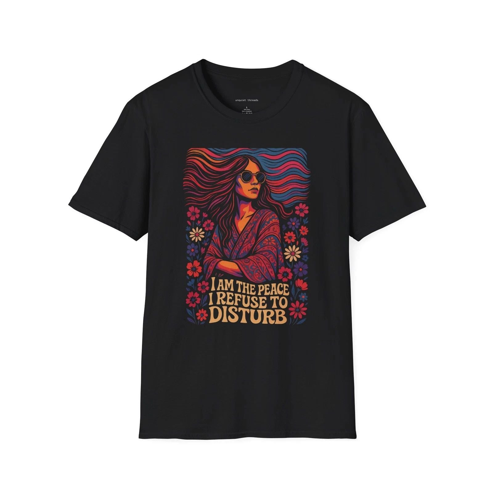 Boho Hippie Woman retro flower child T Shirt Shirt  Gift