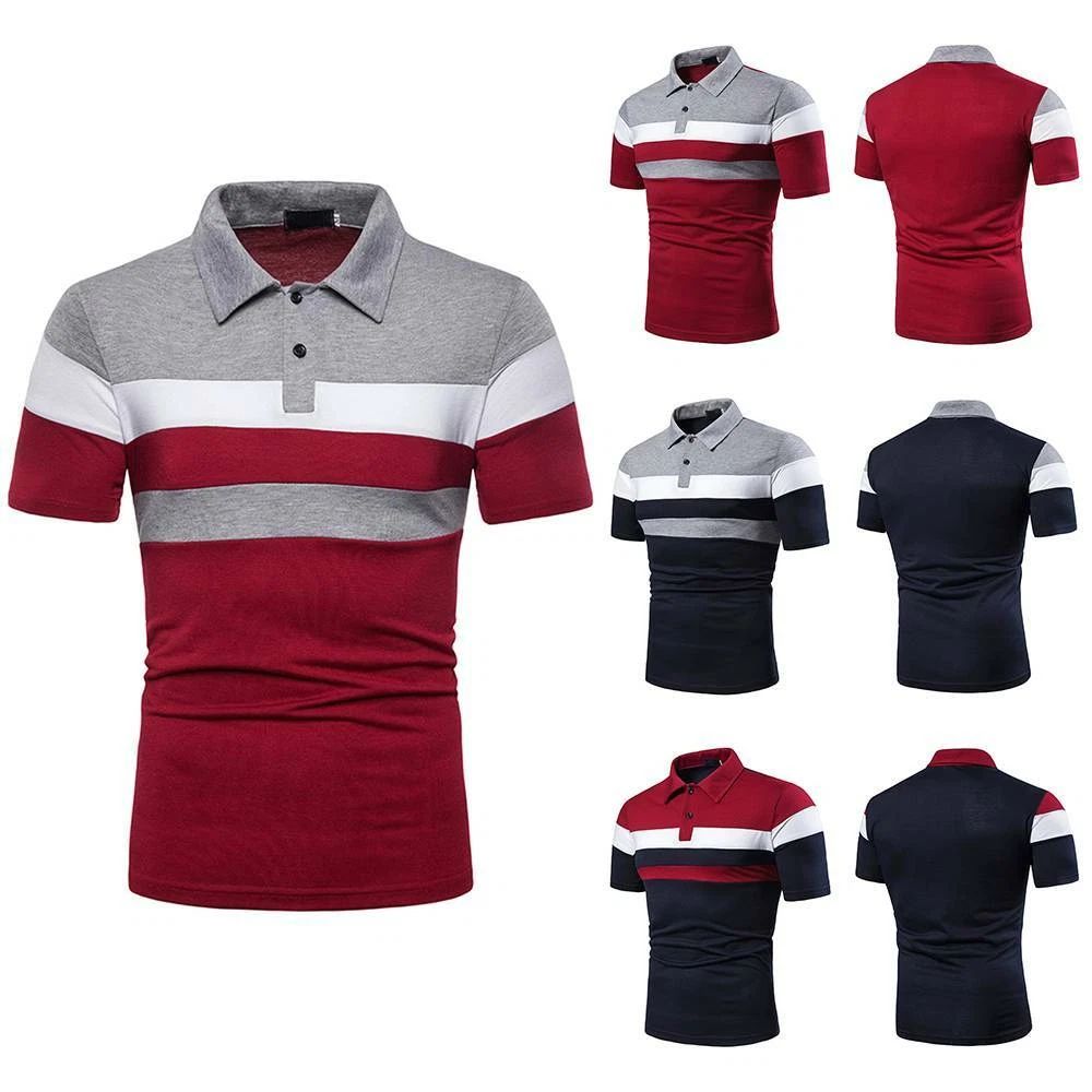 Men's Tee Shirts Short Sleeve Collared Summer Golf Sport Holiday T Shirt Top Tee