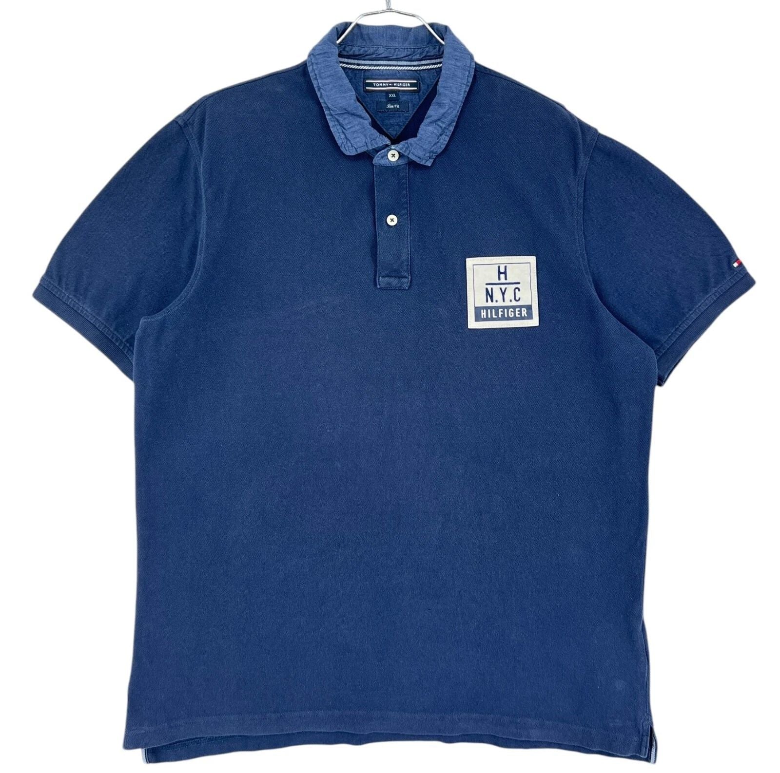 TOMMY HILFIGER Polo T-Shirt Slim Fit Blu Uomo Taglia 2XL