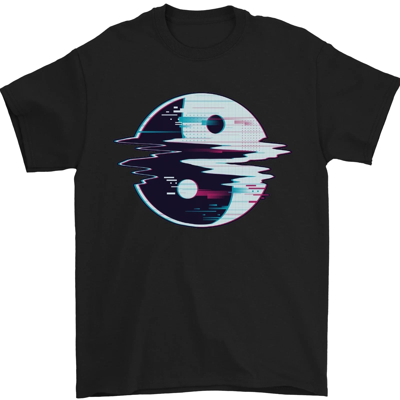 Yin Yang Glitch Yoga Meditation SCI-FI MMA Mens T-Shirt 100% Cotton