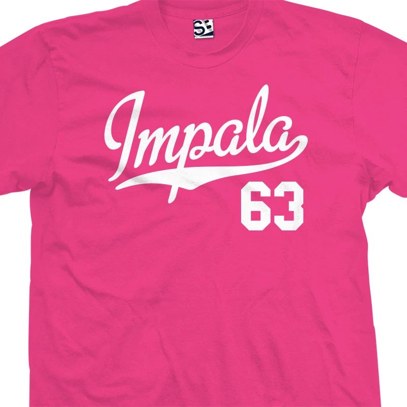 Impala 63 Script T-Shirt | 1963 SS Lowrider Classic Sports Jersey Mens Tee Shirt
