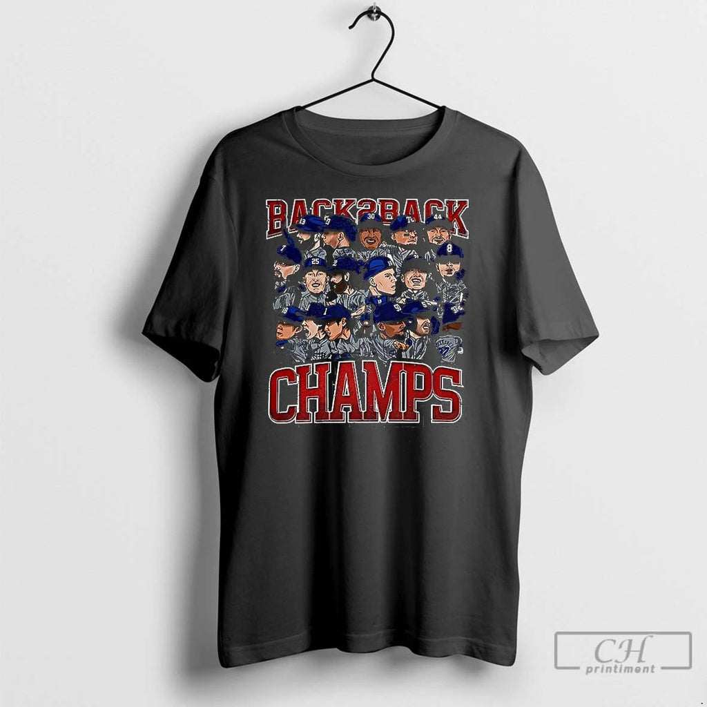 Classic Los Angeles Dodgers Back To Back World Champs Caricatures