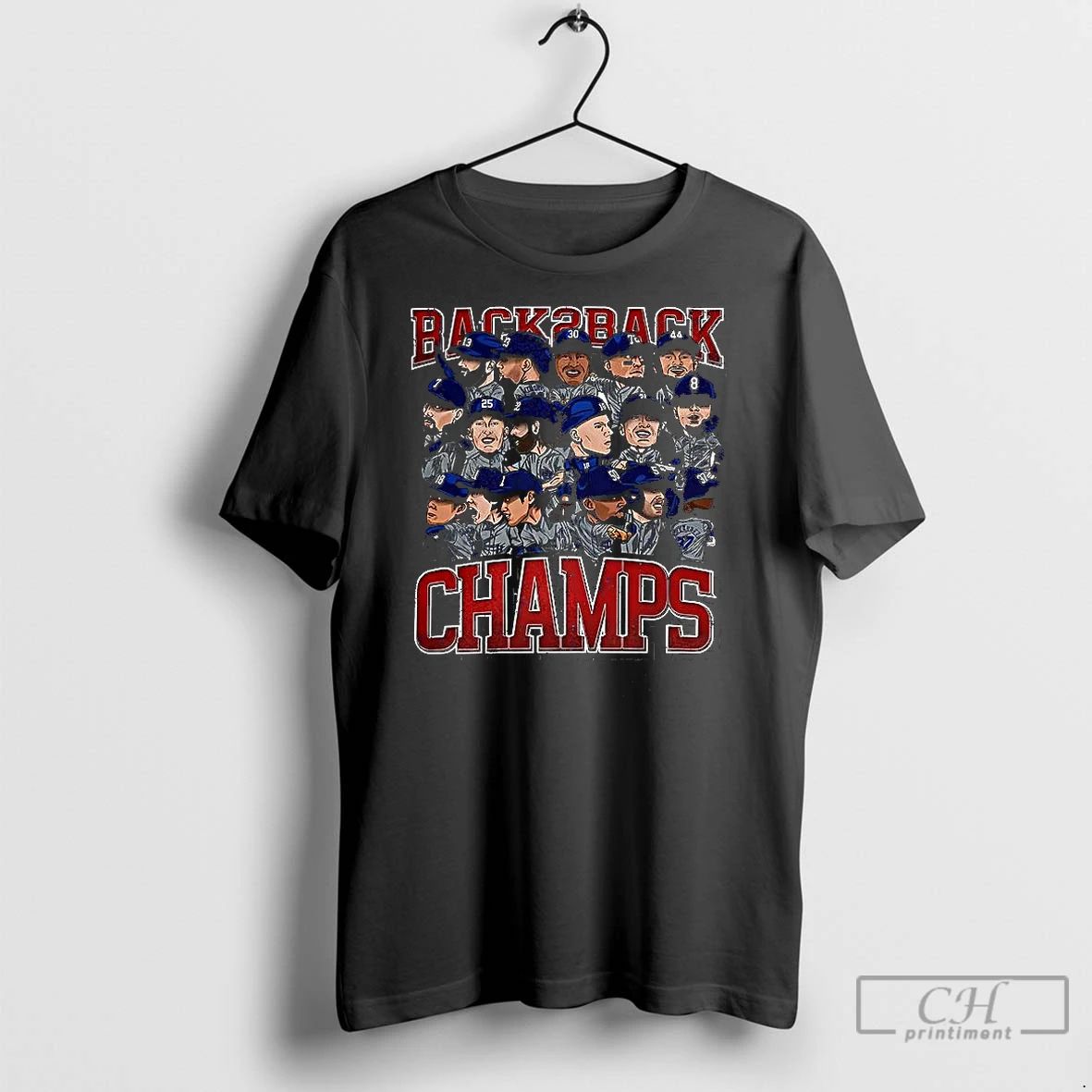 Classic Los Angeles Dodgers Back To Back World Champs Caricatures