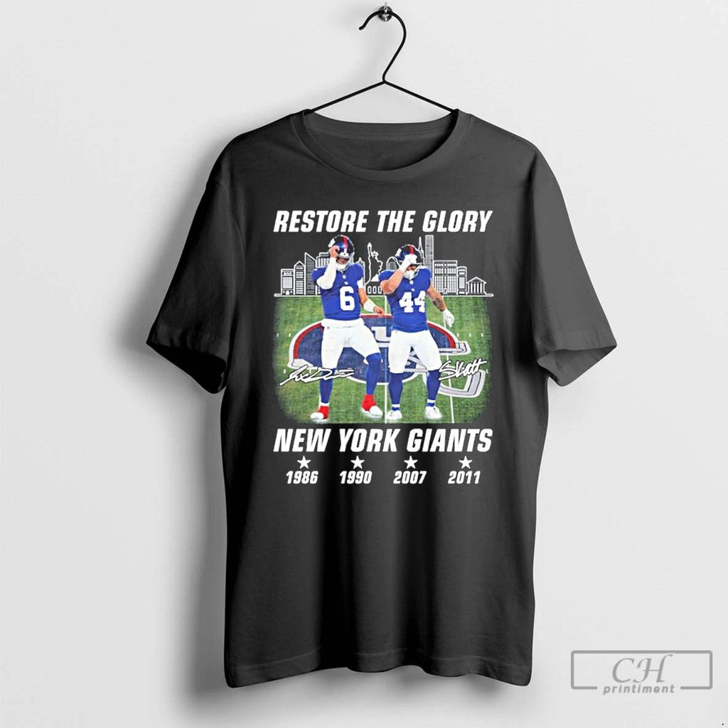 Classic Re The Glory Jaxson Dart And Cam Skattebo New York Giants T Shirts