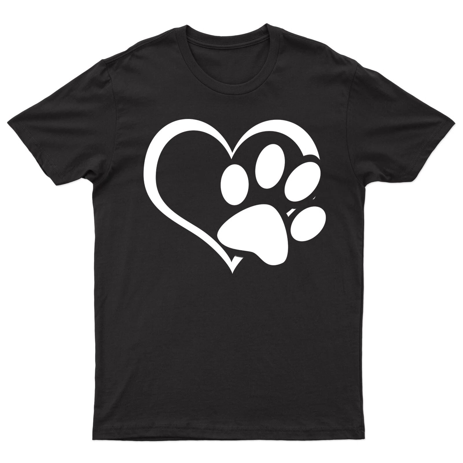 Paw Heart Mens T Shirt Animal Lovers Dog  Idea Funny Novelty Tee Top