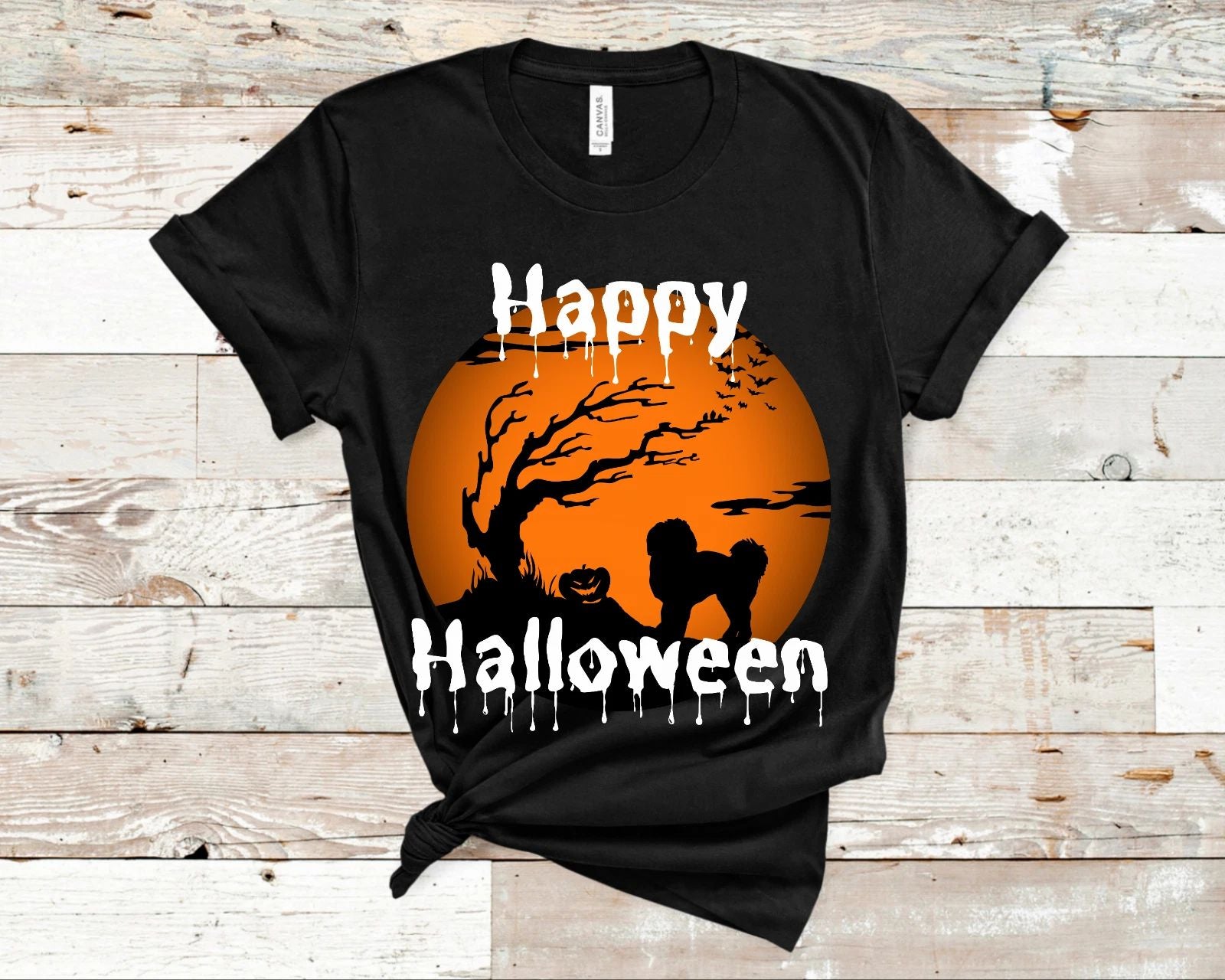 Havanese Halloween Shirt Gift for Dog Mom or Dad Black Unisex TShirt Holiday